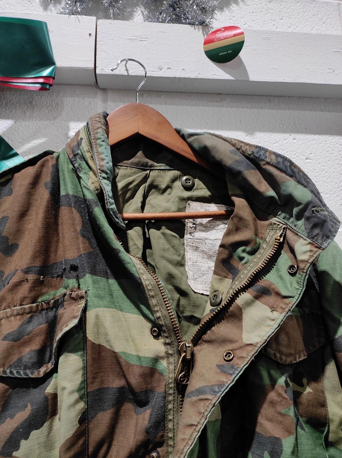Vintage US Army Camo Lined Field Jacket "B. Swein" Cold Weather Size Medium