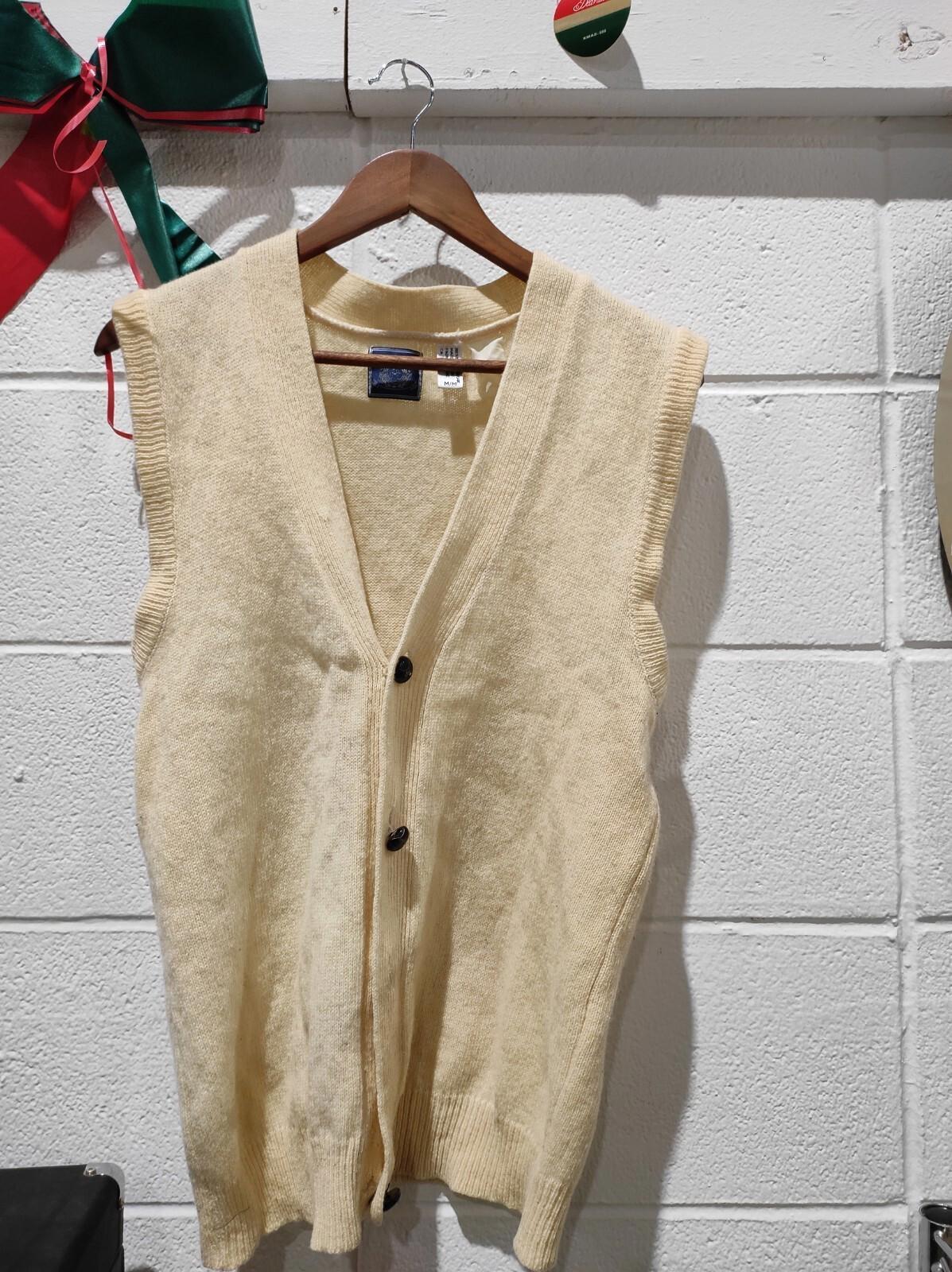 Gilet vintage CDC boutonné, taille moyenne, fabriqué en Corée, 100 % pure laine