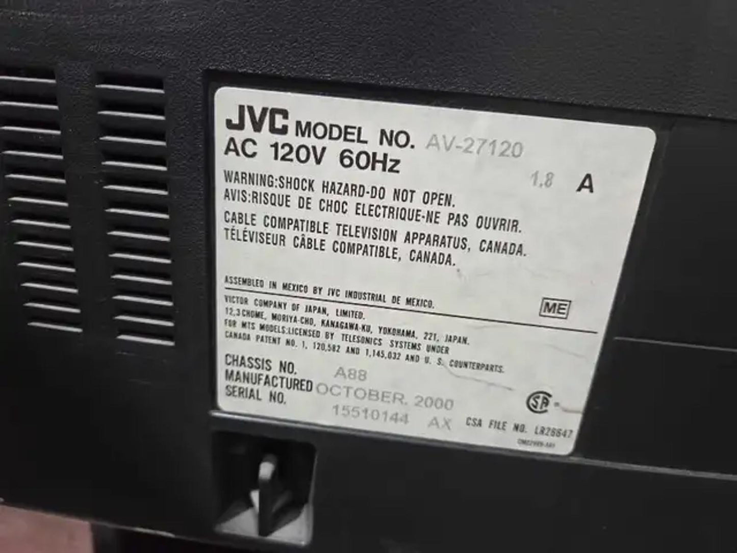 Retro JVC 28" TV