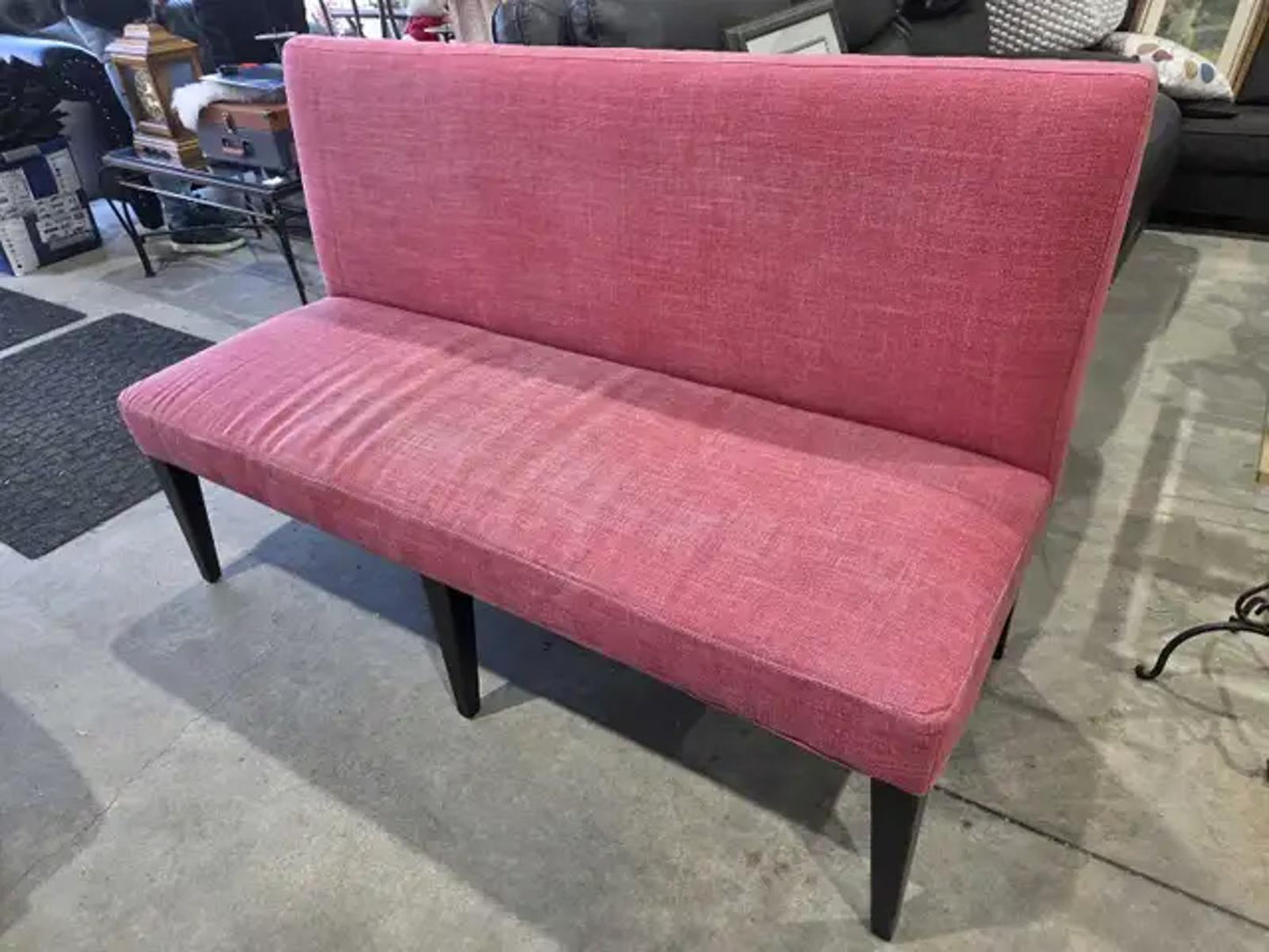 Pink Fabric Banquet Bench