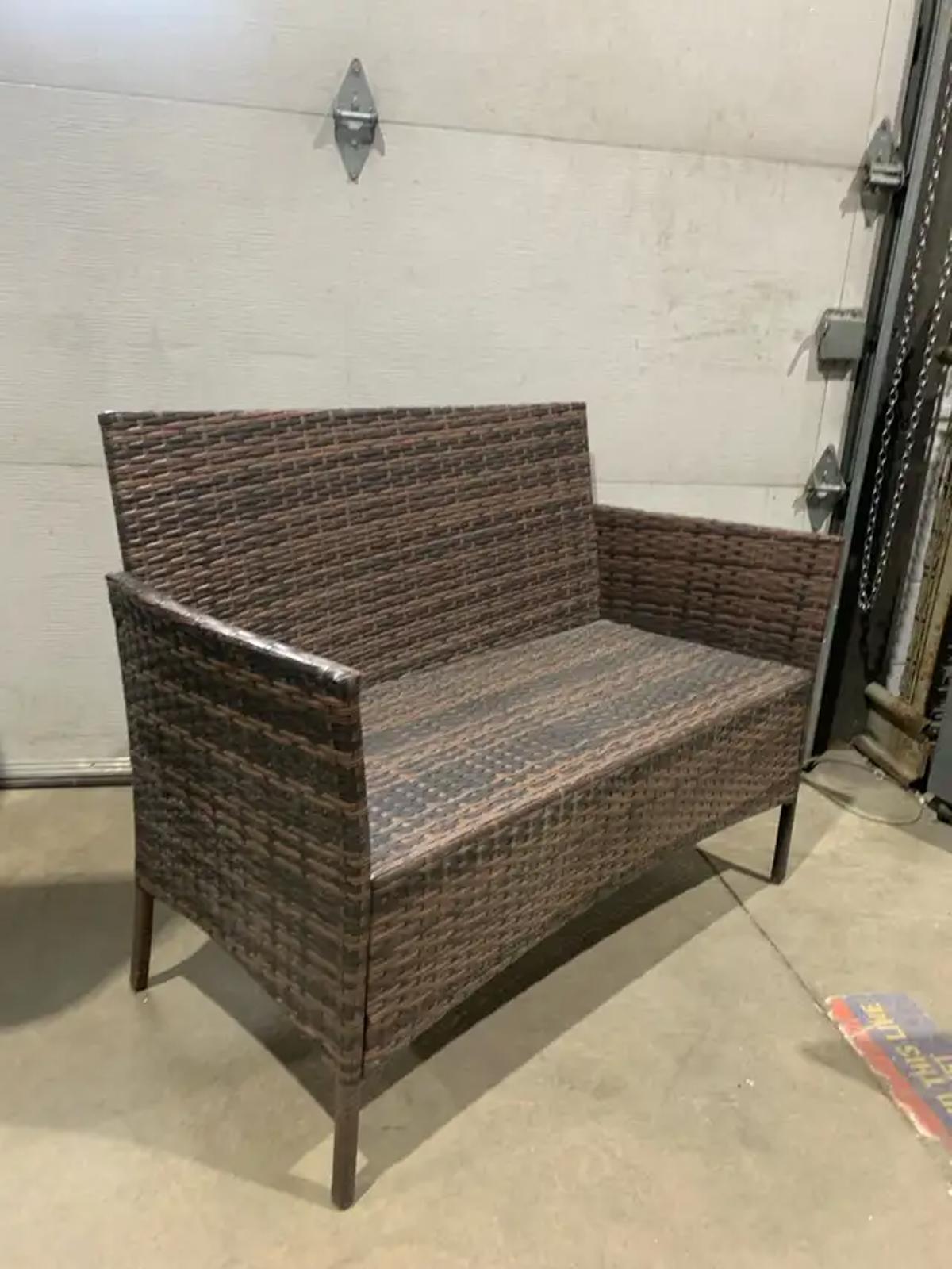 Brown Wicker Effect Patio Set of 3