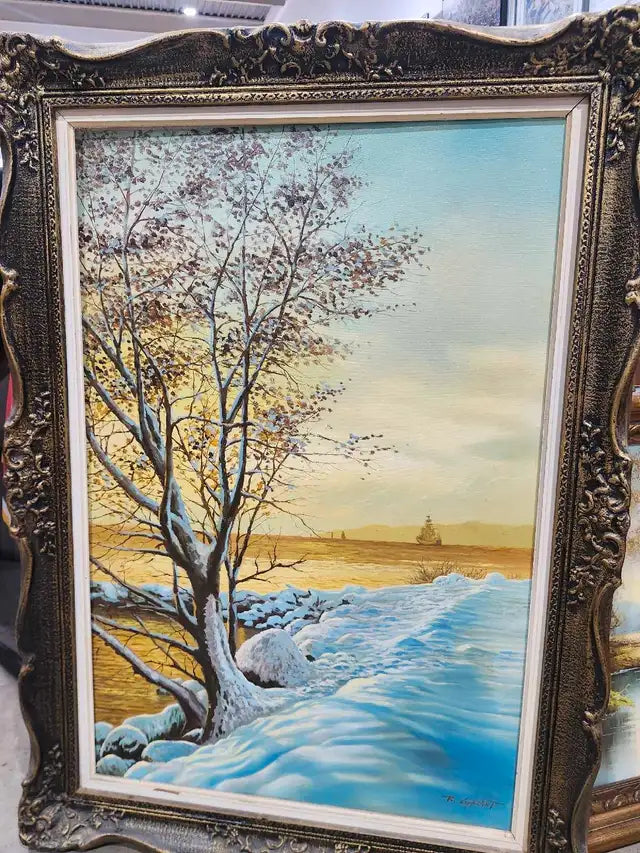 R. Grant Winter Landscape Painting