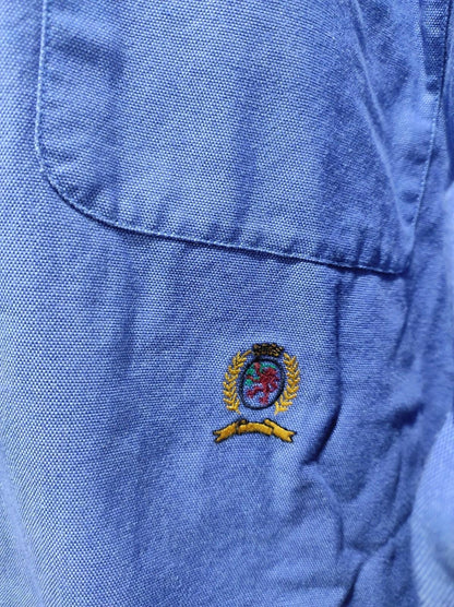 Tommy Hilfiger Men's Vintage Lion Crest Logo Long Sleeve Shirt XL (17.5) 34-35