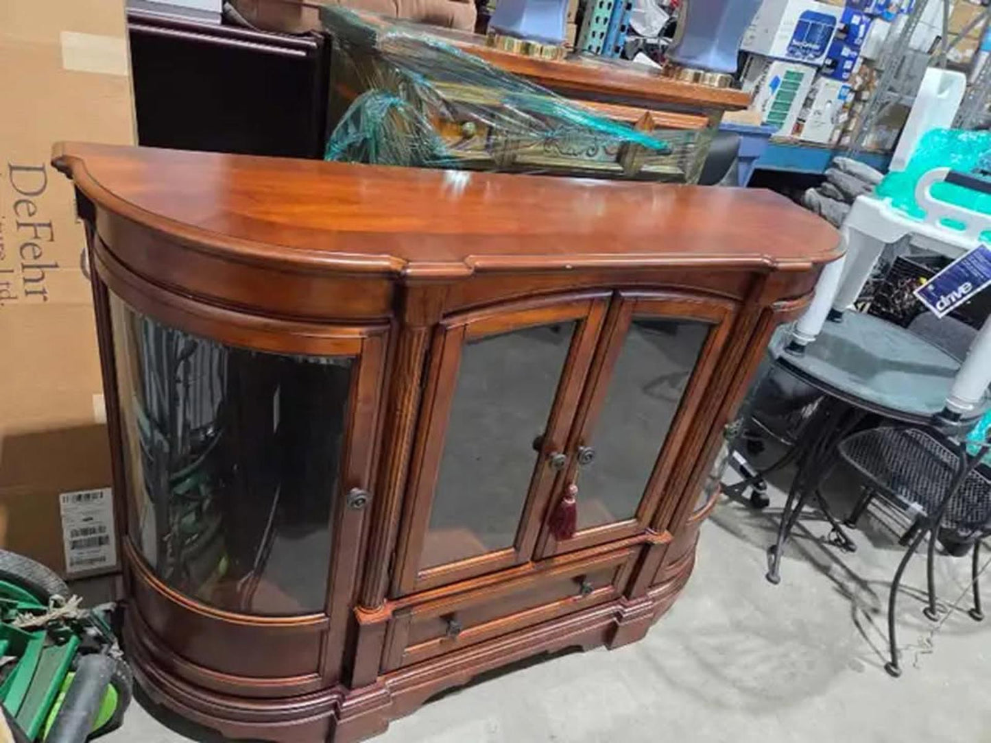 Curved Glass Buffet Display Cabinet