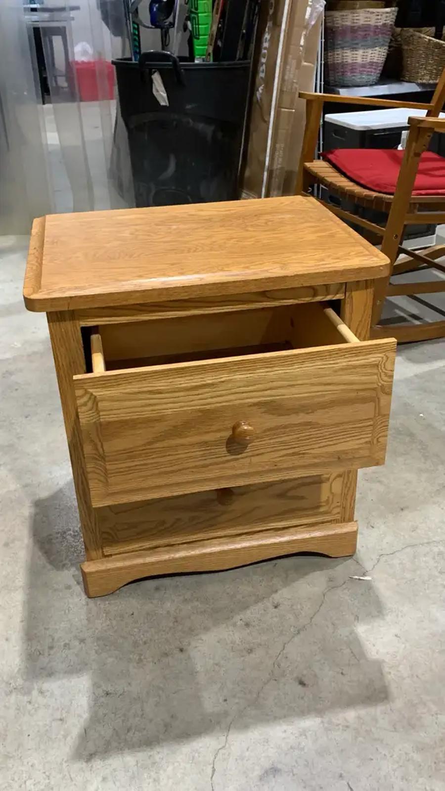 Light Pine Bedside Dresser with 2 drawers