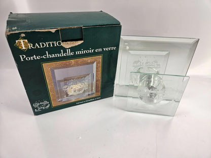 Traditions Glass Mirror Candle Holder 6x6"