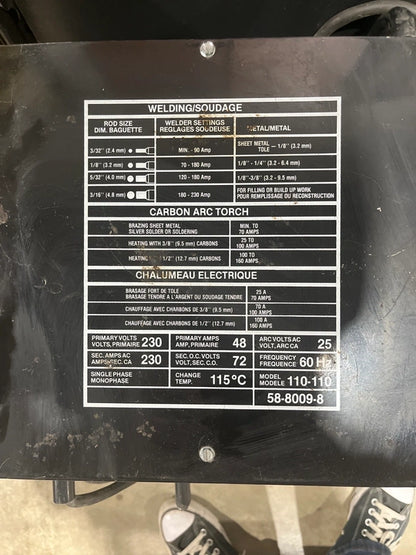 Mastercraft AC 230 CA Welder