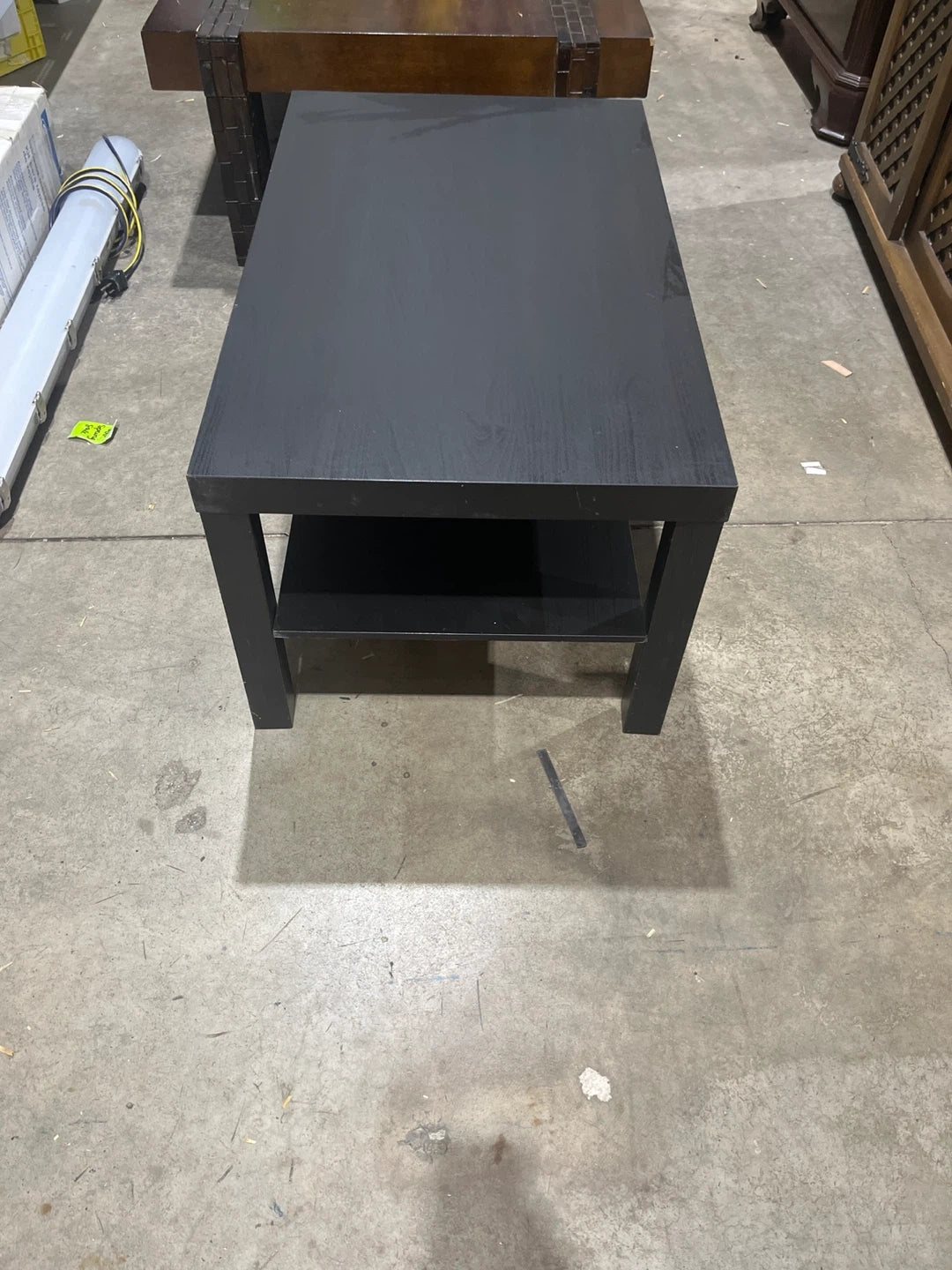 Black Coffee Table with Shelf