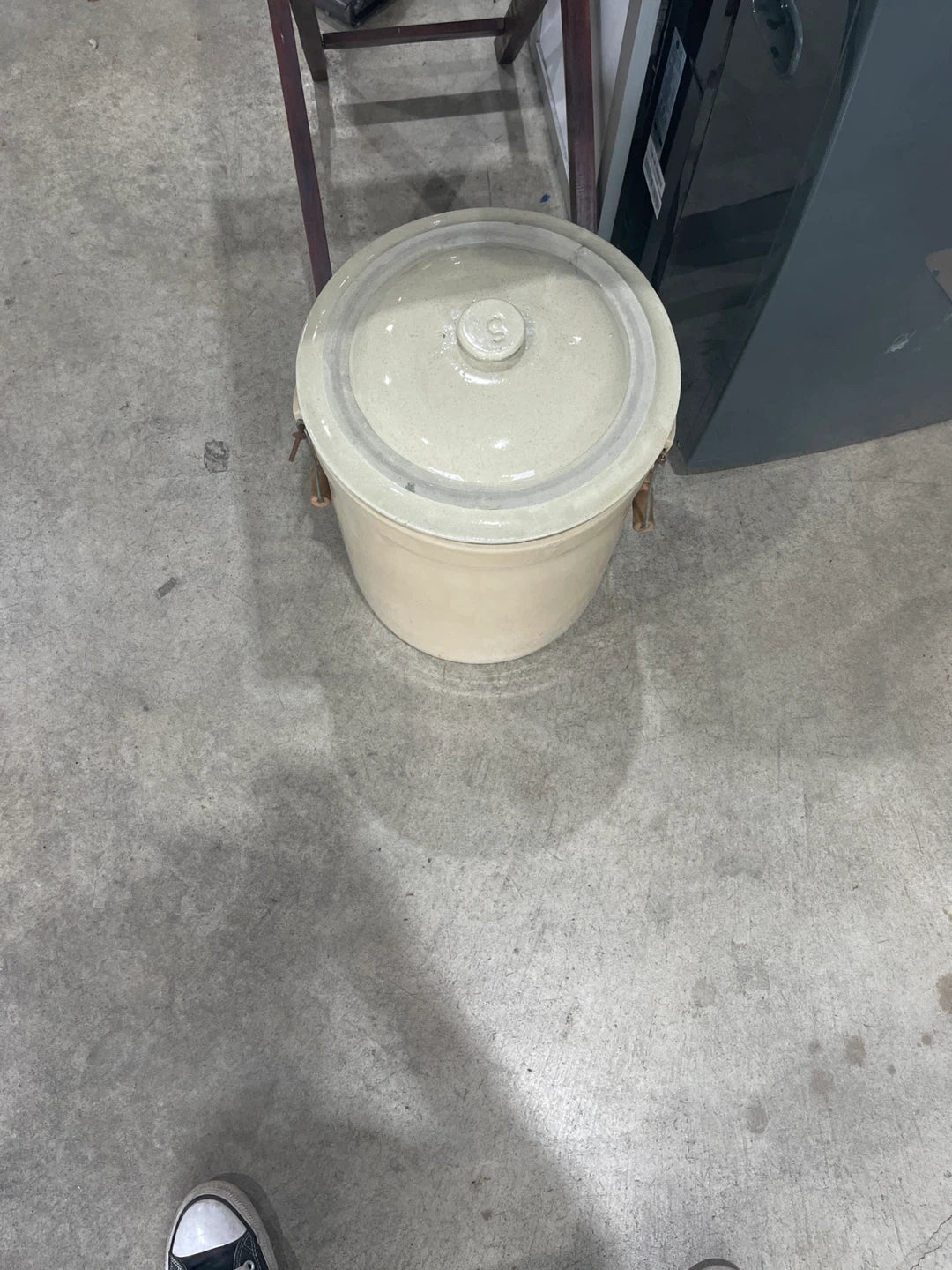 Vintage Stoneware Crock with Lid