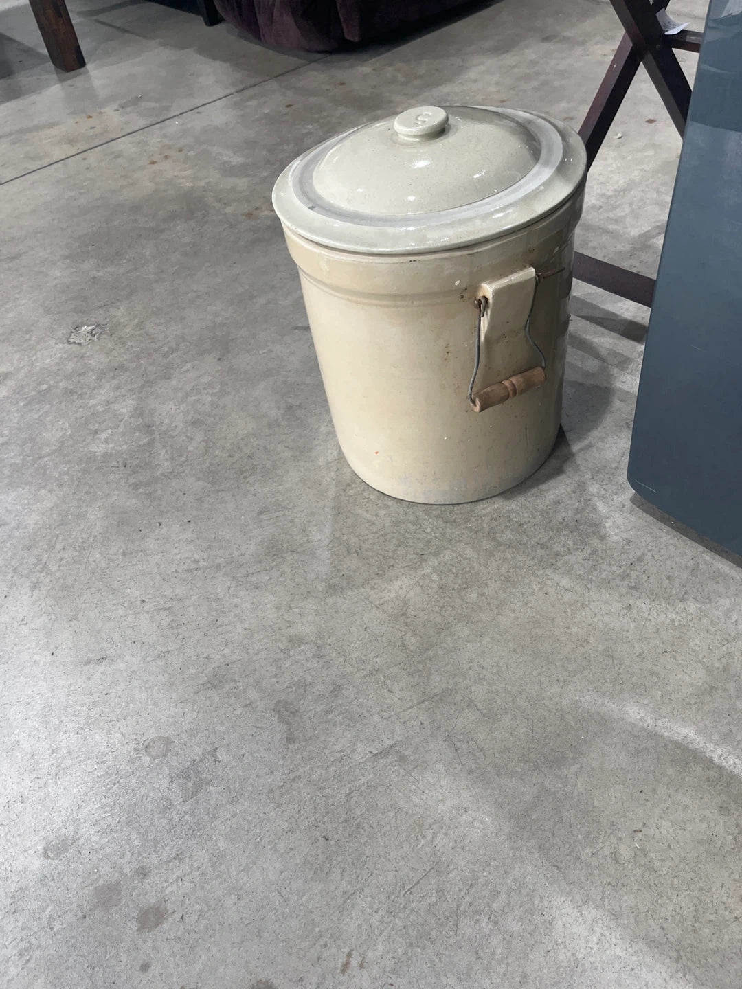 Vintage Stoneware Crock with Lid