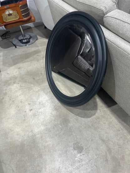 Round Black Framed Mirror