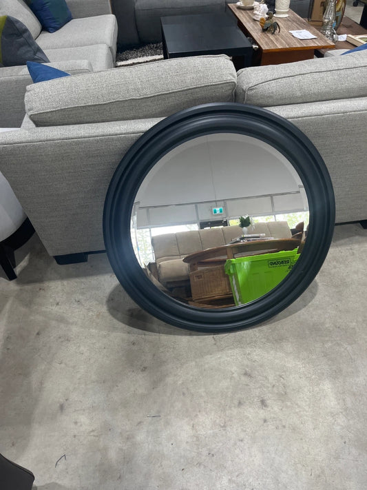 Round Black Framed Mirror