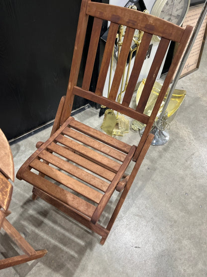 Folding Wooden Table and Chair Set