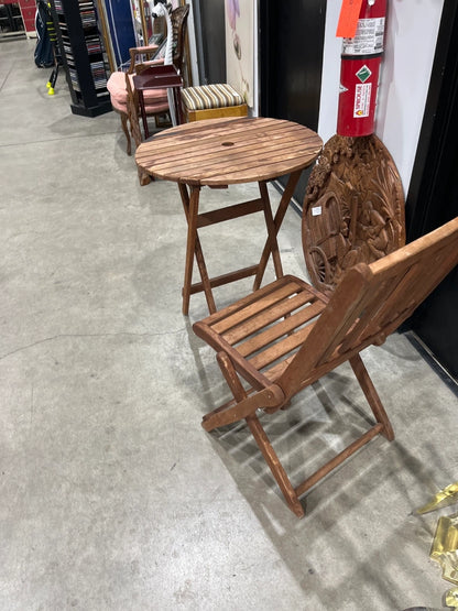 Folding Wooden Table and Chair Set