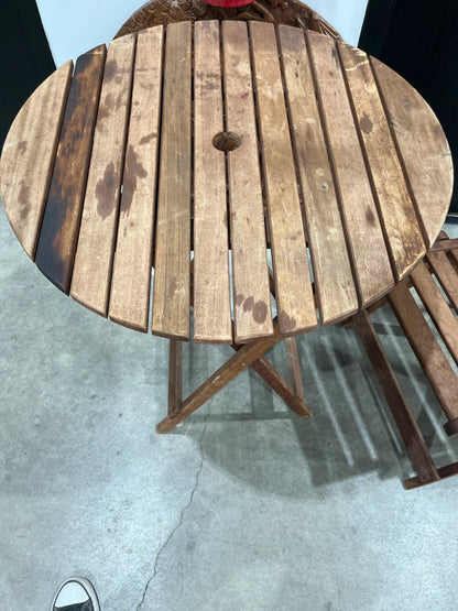 Folding Wooden Table and Chair Set