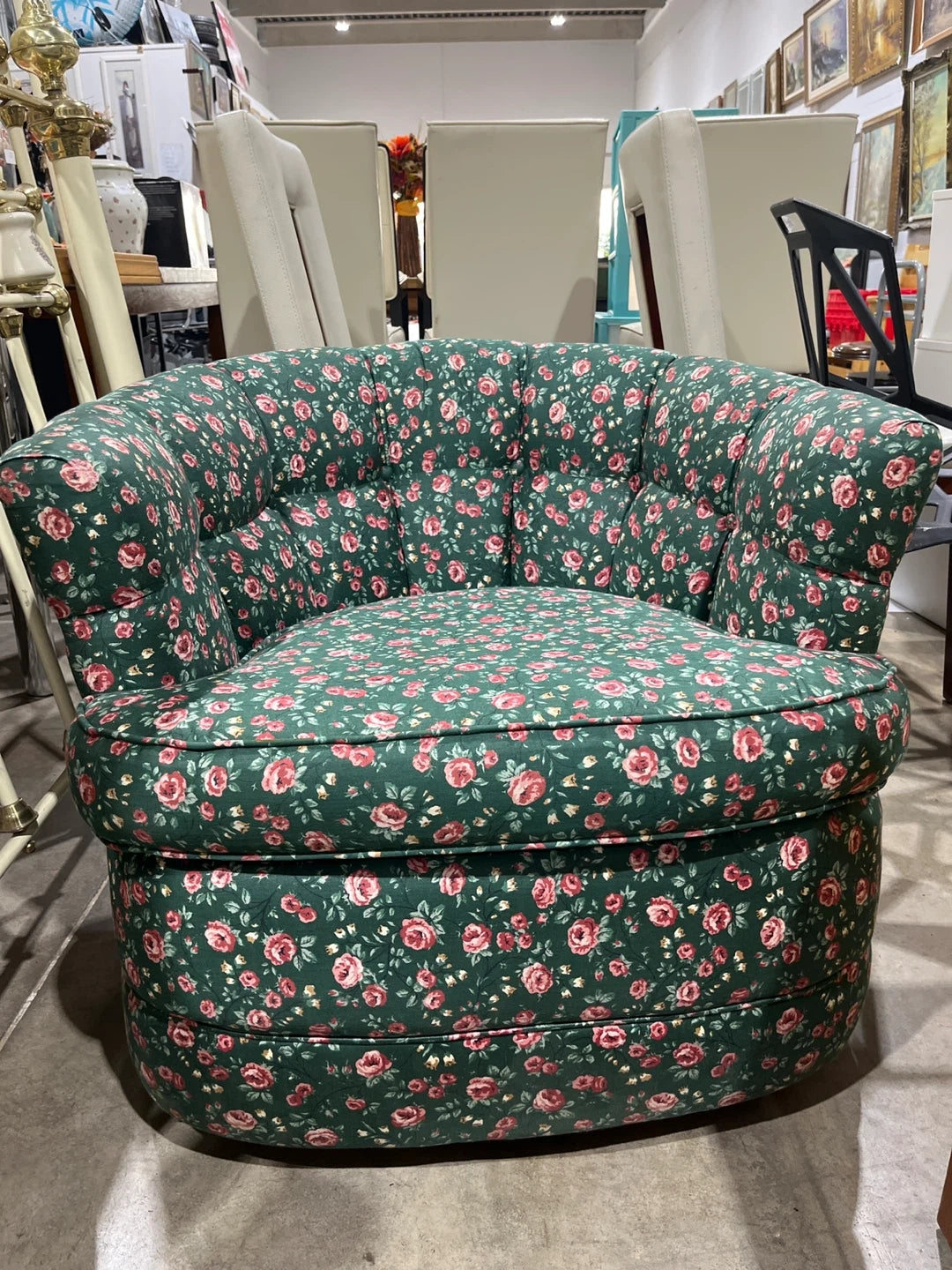 Floral Swivel Tub Chair
