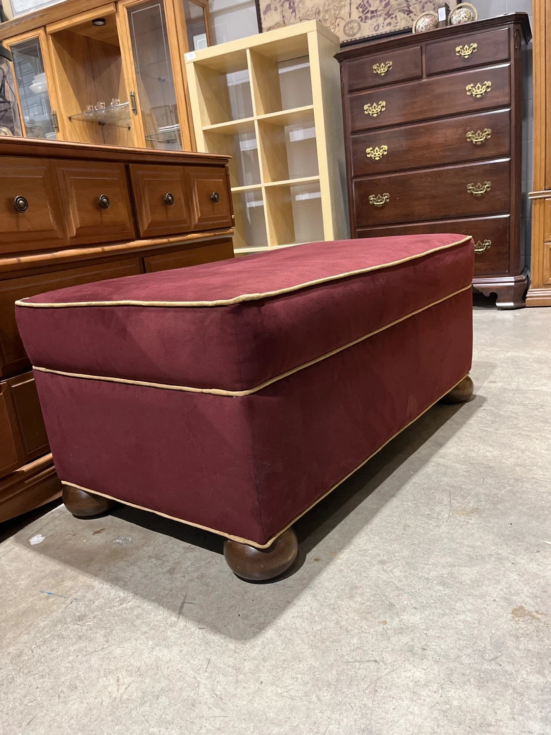 Burgundy Ottoman