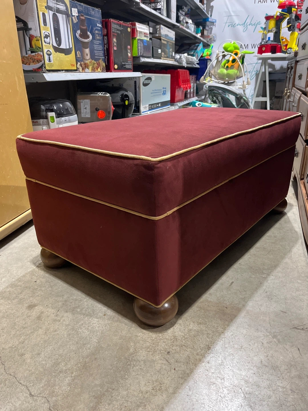 Burgundy Ottoman