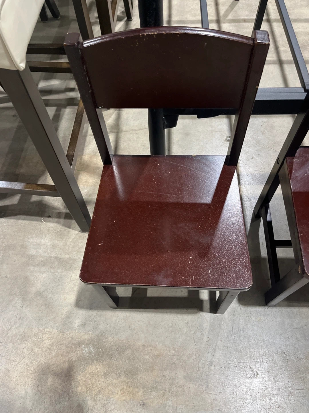Set of 3 Brown Wooden Chairs for Kids