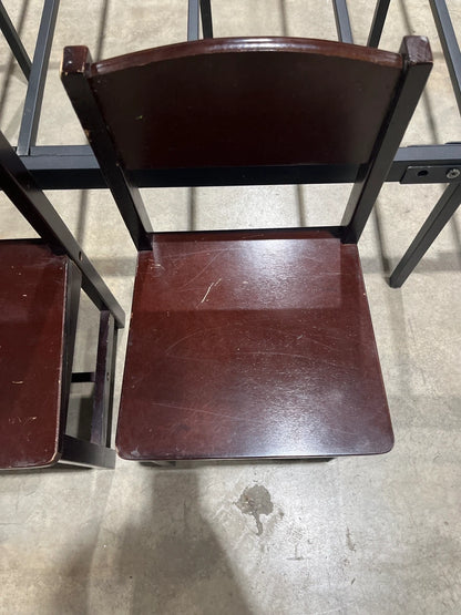 Set of 3 Brown Wooden Chairs for Kids