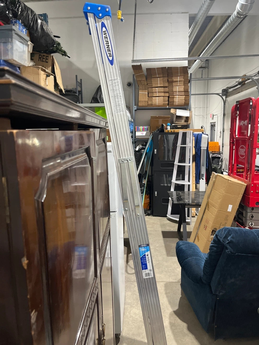 Werner 8 ft Aluminum Step Ladder - 250lbs Capacity