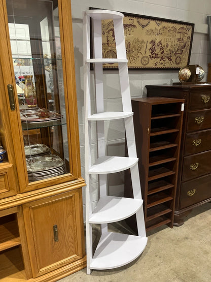 White Corner Shelf - 5 Tier