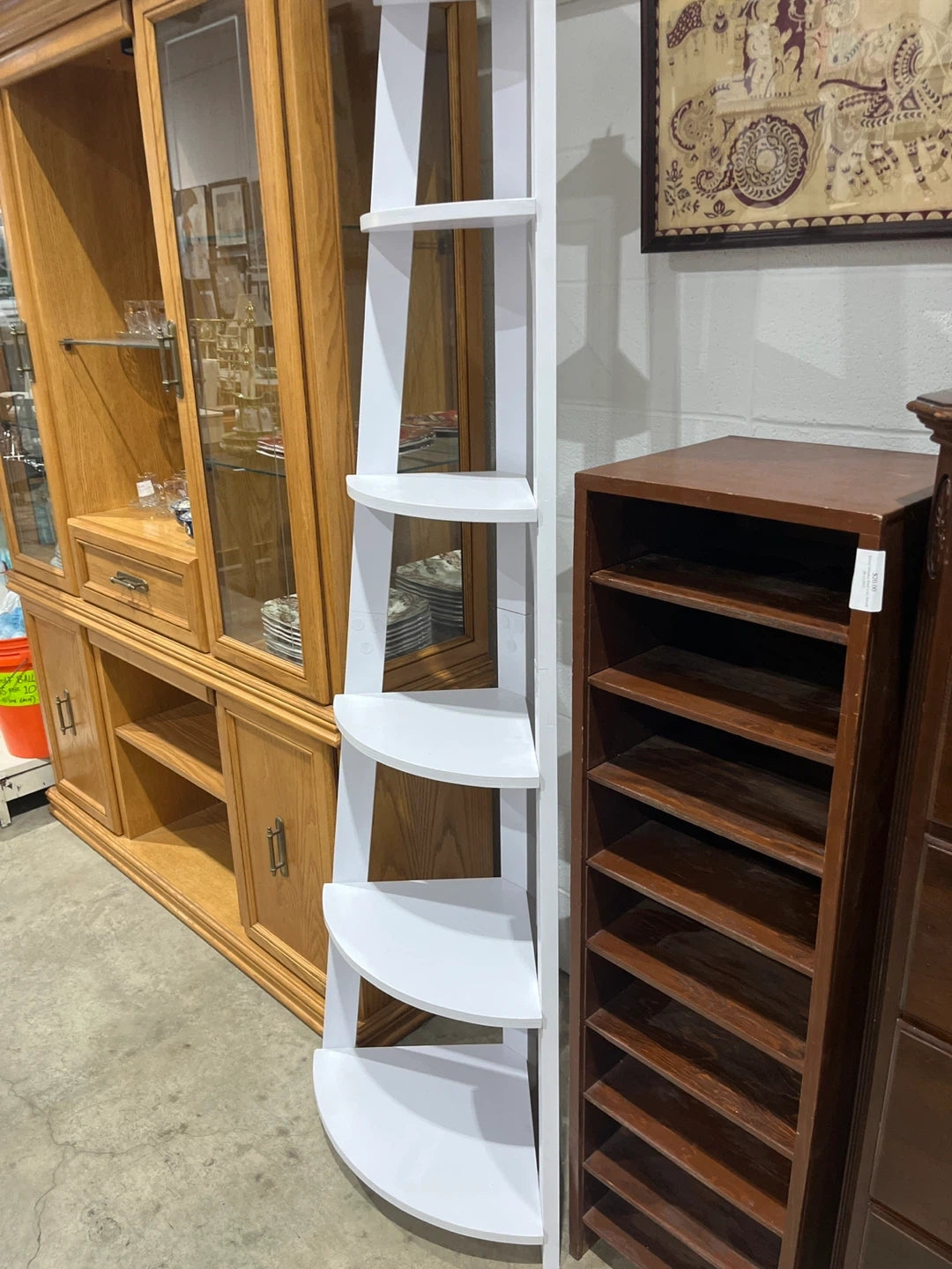 White Corner Shelf - 5 Tier