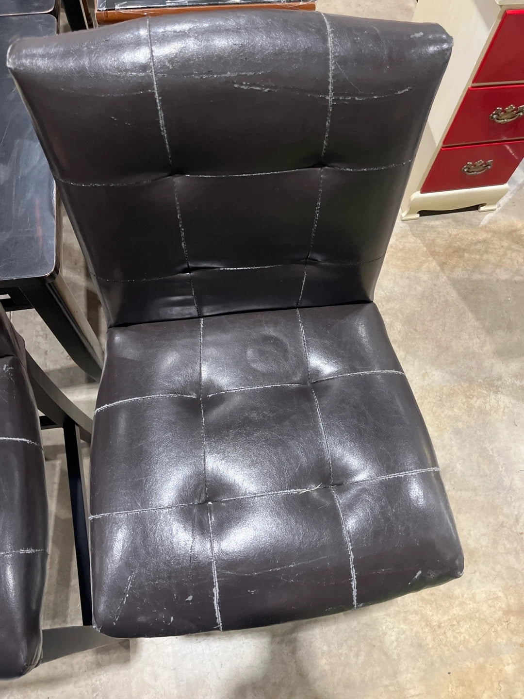 Set of 2 Brown Faux Leather Bar Stools