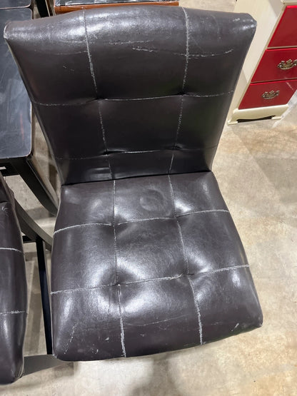 Set of 2 Brown Faux Leather Bar Stools