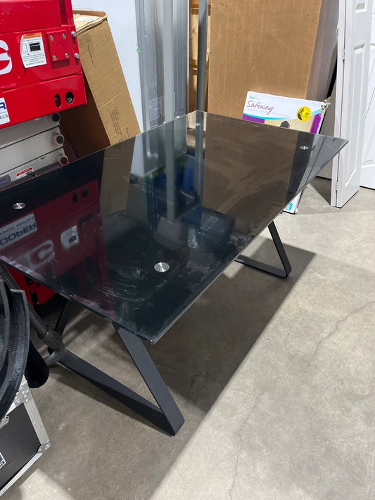 Black Glass Top Desk