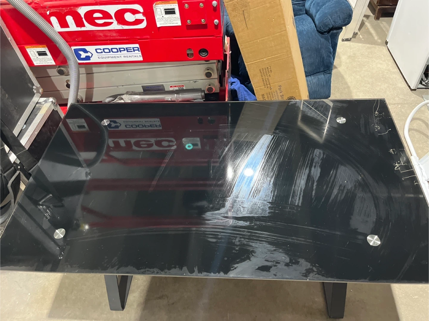 Black Glass Top Desk