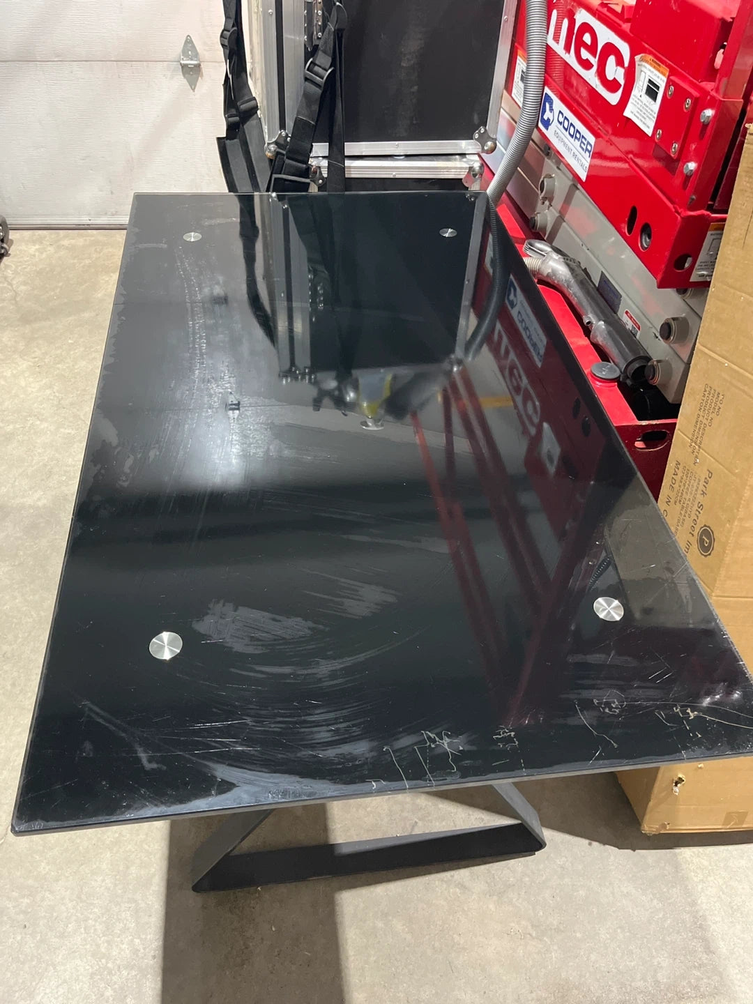 Black Glass Top Desk