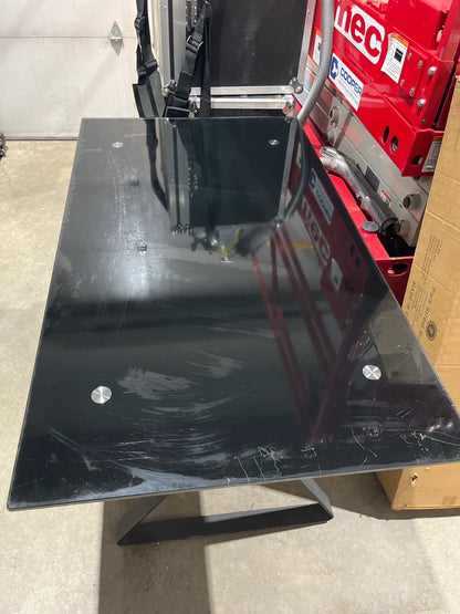 Black Glass Top Desk