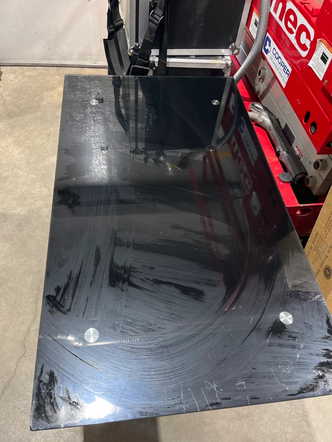 Black Glass Top Desk