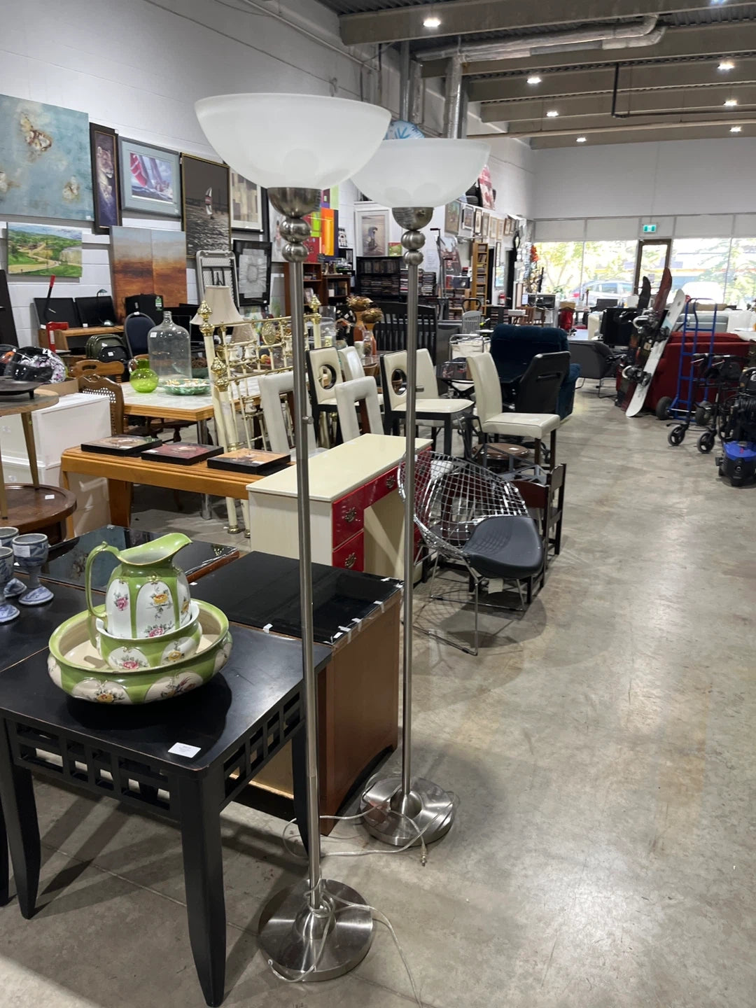 Floor Lamp with White Shade. 35 - each