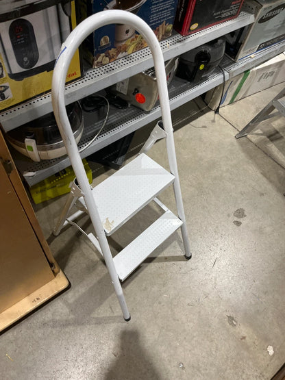 White Folding 2-Step Ladder