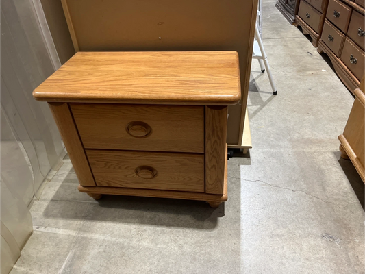 Wooden Nightstand with 2 Drawers