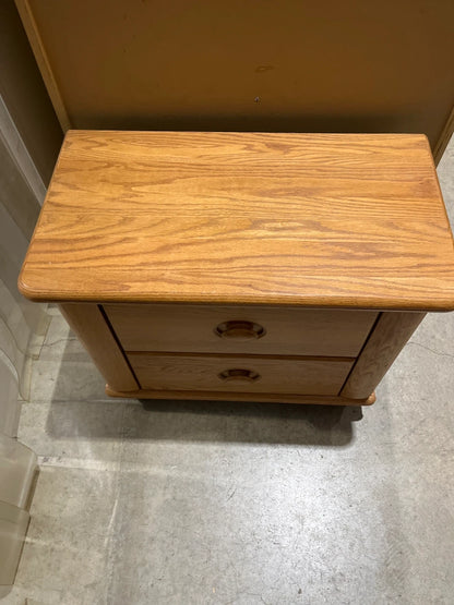 Wooden Nightstand with 2 Drawers