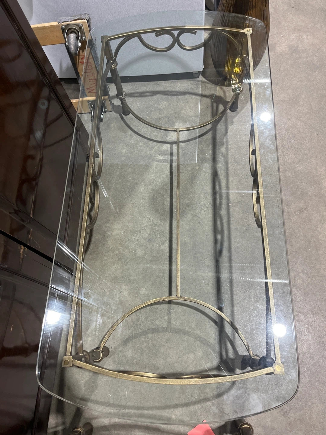 Glass Top Coffee Table with Metal Frame