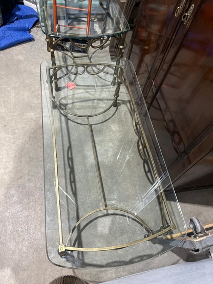 Glass Top Coffee Table with Metal Frame