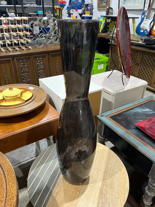 Tall Black Glass Vase