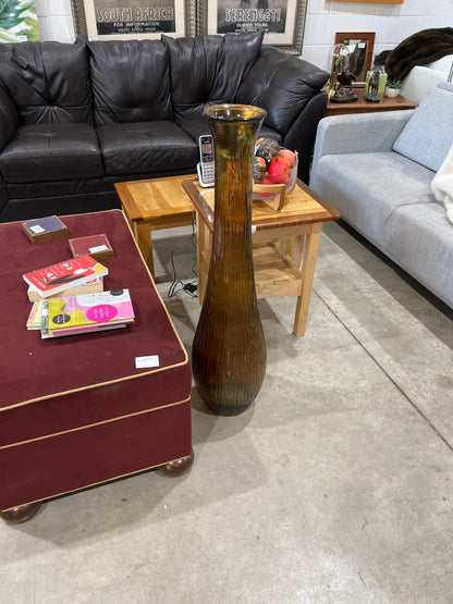 Tall Decorative Brown Glass Vase