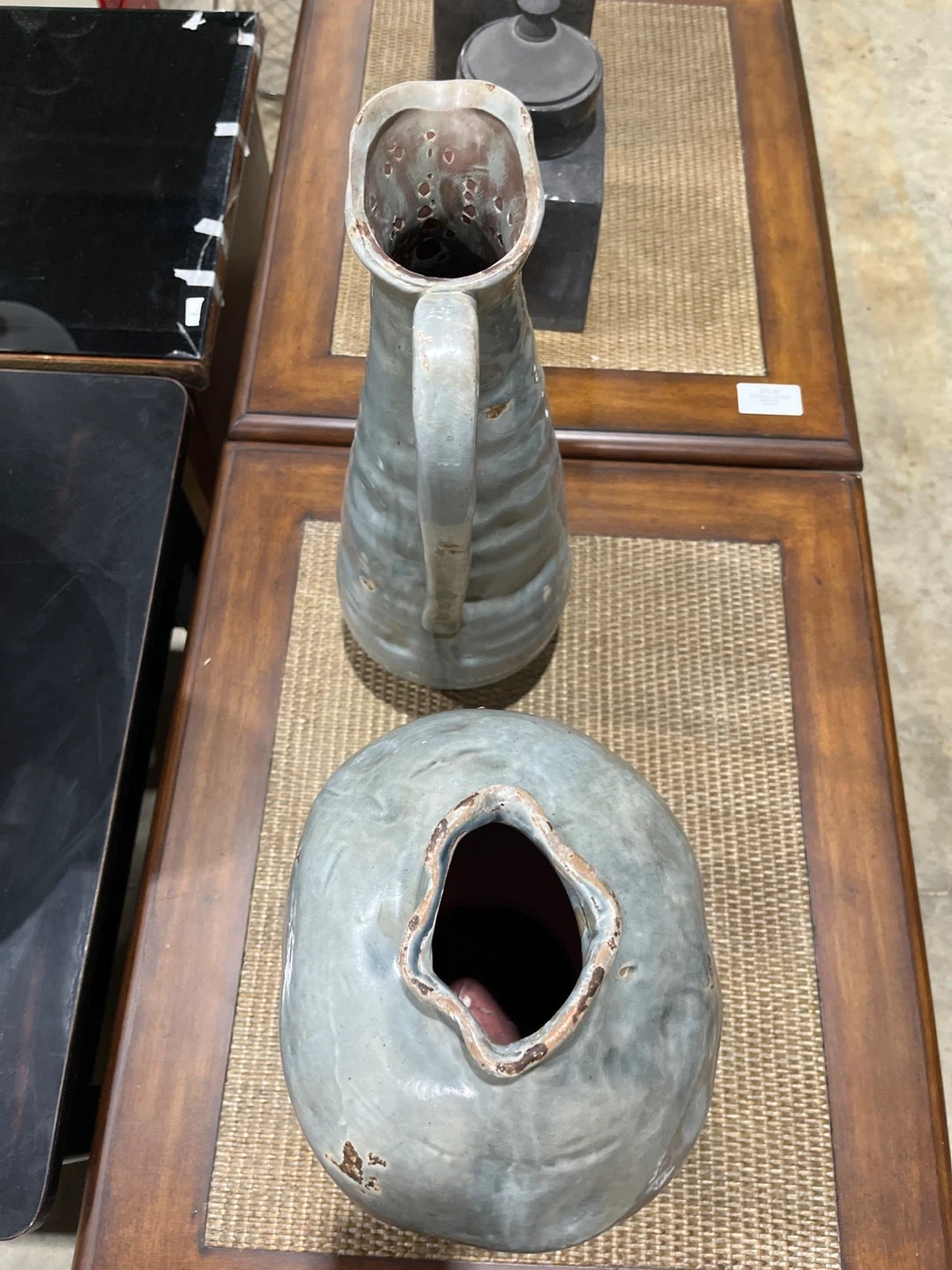 Ceramic Vase and Pitcher Set - Grey