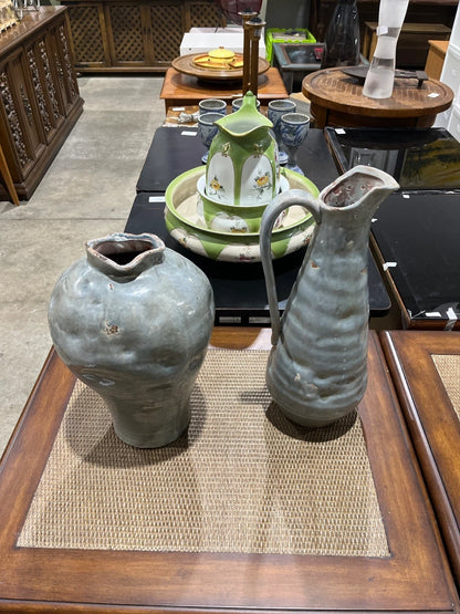 Ceramic Vase and Pitcher Set - Grey