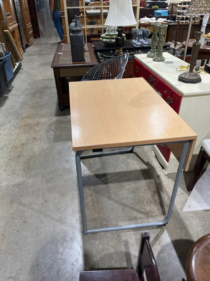 Light Wood Folding Table with Metal Legs