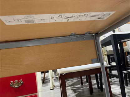 Light Wood Folding Table with Metal Legs