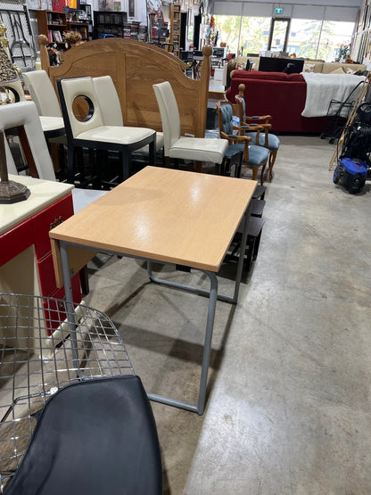 Light Wood Folding Table with Metal Legs