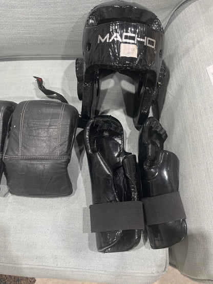 Mixed Martial Arts (MMA) Gear for kids: Macho Headgear, RDX Pads