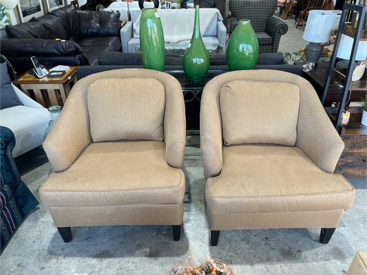 Set of 2 Accent Chairs - Beige