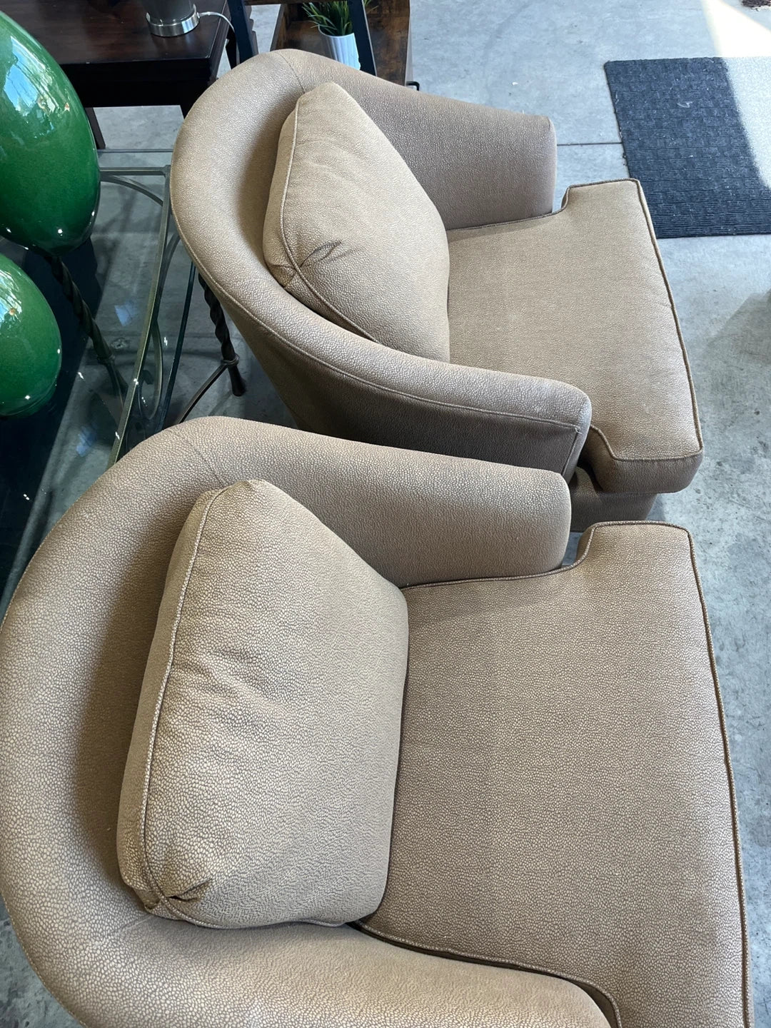 Set of 2 Accent Chairs - Beige